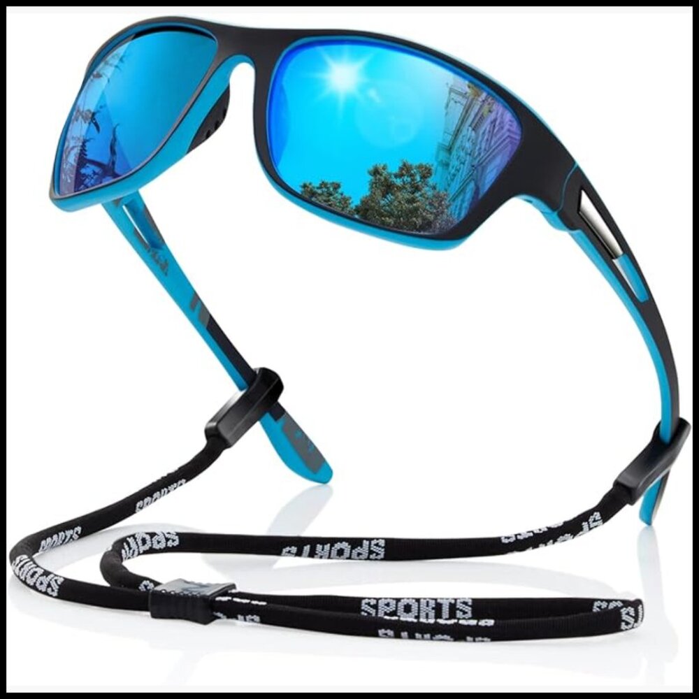 Polarized Sports Sunglasses UV400 Protection Wrap Around Goggles